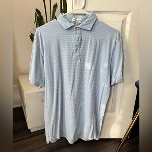Peter millar Light Blue Striped Polo Shirt